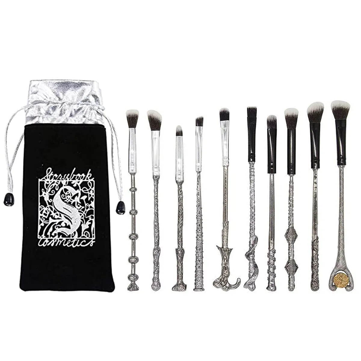 10 PCS Harry Gifts Potter Makeup Brushes Wand Brushes Set for Foundation Blending Blush Concealer Eyebrow Face Powder