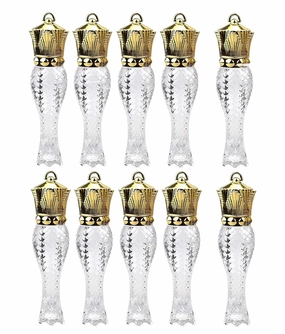 10 Pcs 5ml Mermaid Crown Clear Lip Gloss Tubes Vials Empty Refillable Lip Glaze Tubes DIY Cosmetic Container Lipstick Bottle with Crown Wand Makeup Travel Lipgloss Bottle for Women Girl
