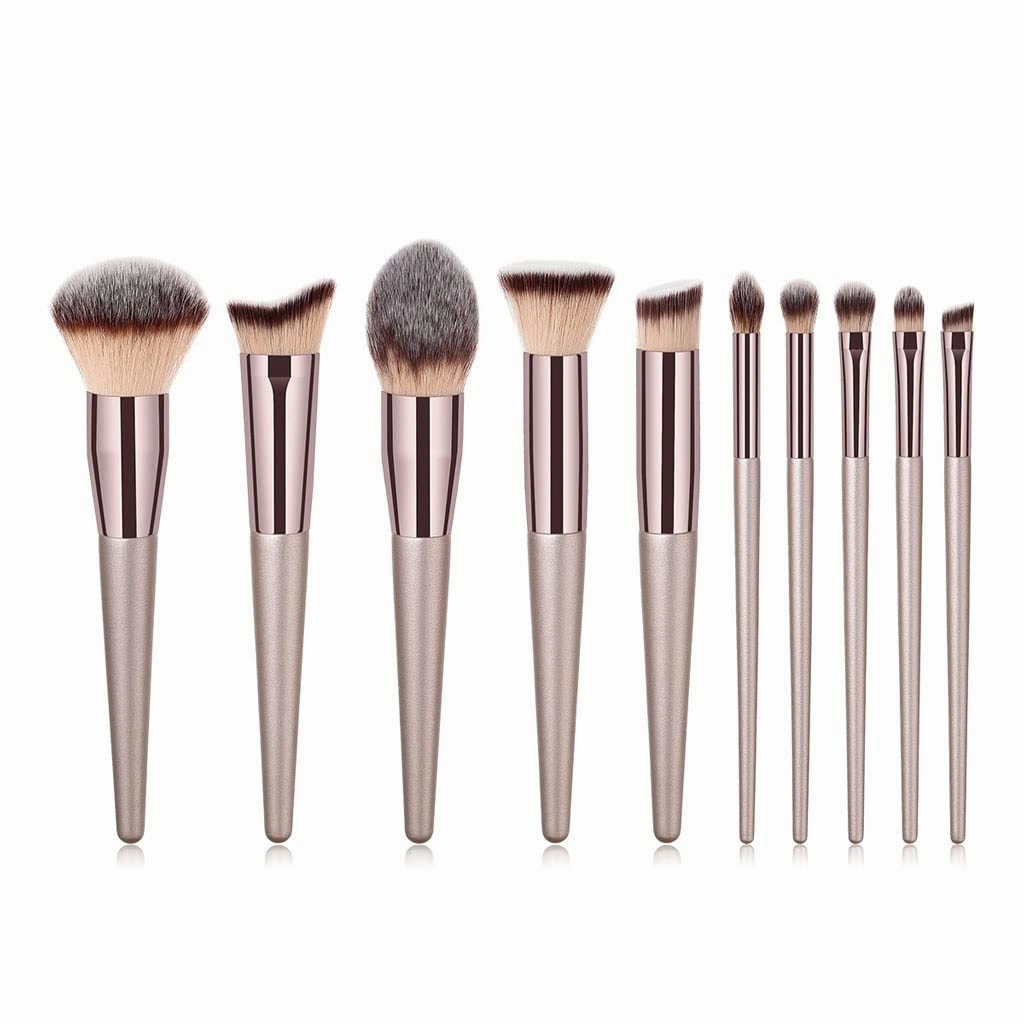 10 Piece Makeup Brush Set Eye Shadow Cheek Red Powder Full Set Makeup Tool Brush
