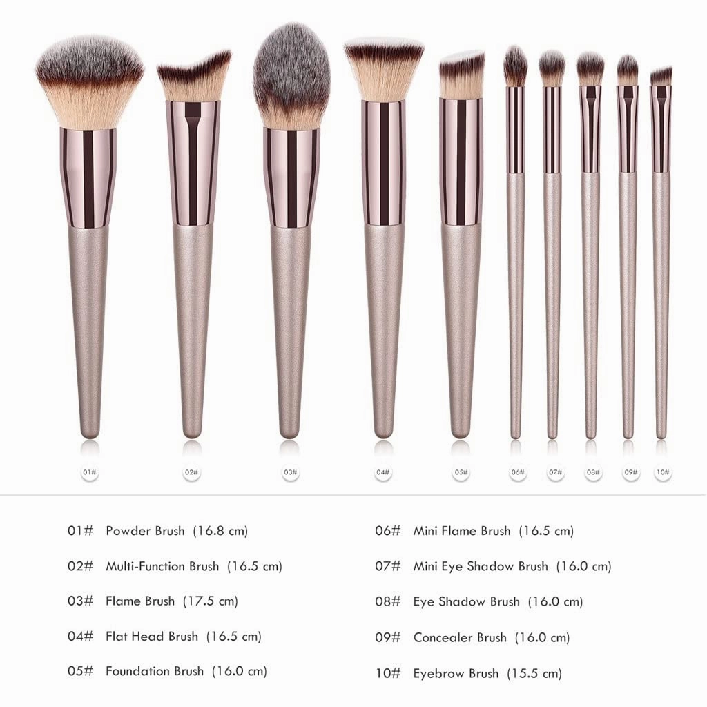10 Piece Makeup Brush Set Eye Shadow Cheek Red Powder Full Set Makeup Tool Brush
