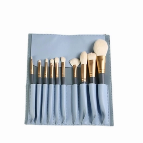 10 pieces of makeup brush set beginner eye shadow brush powder brush foundation make-up soft hair set brush beauty makeup(Uniform size,Blue)