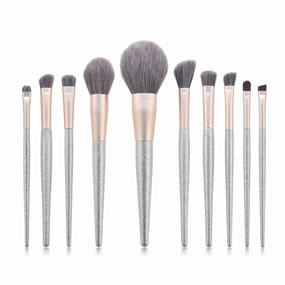 10 pieces of makeup brush set brush end silver lisa powder brush powder blusher brush makeup tools