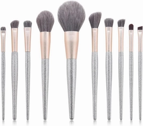10 Pieces of Makeup Brush Set Brush end Silver Lisa Powder Brush Powder Blusher Brush Makeup Tools