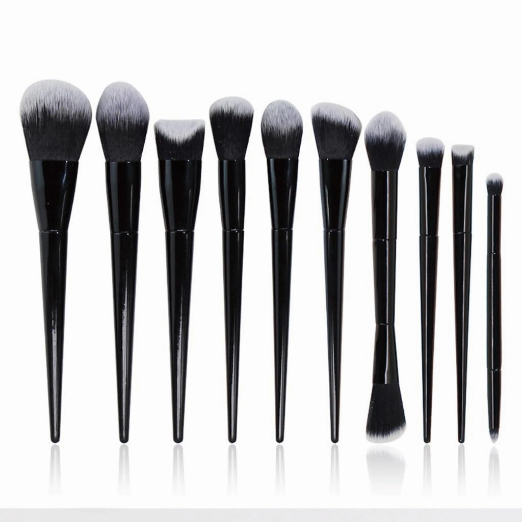 10 Pieces of Makeup Brush Set Full Set of Black Powder Eye Shadow Brush Beauty Tools