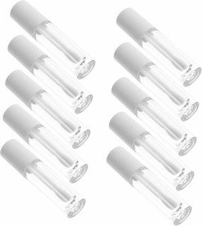 10Pcs Clear Mini Lip Gloss Tubes Refillable Empty Bottles for Lip Oil Liquid Blush More Simple Transparent Design for DIY Cosmetics Makeup