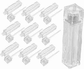 10pcs Crystal Clear Lip Gloss Tubes Stylish Wave Pattern Empty Containers Refillable Vials for DIY Makeup Travel Home Use Elegant Lip Glaze Bottles