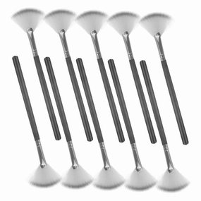 10pcs Fan Makeup Brushes for Blush Highlighter Soft Precision Applicator for Facial Essentials Versatile Use Acid for Aesthetician Tools