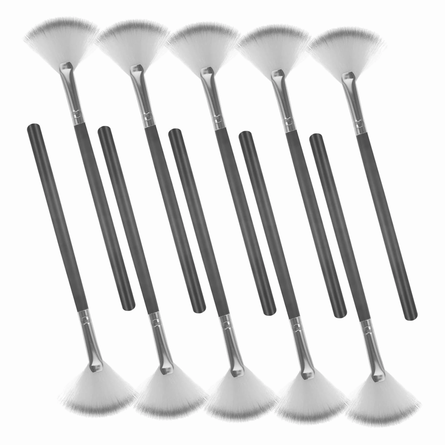 10pcs Fan Makeup Brushes for Blush Highlighter Soft Precision Applicator for Facial Essentials Versatile Use Acid for Aesthetician Tools