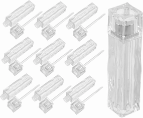 10Pcs Transparent Lip Gloss Tubes Refillable Empty Lipstick Containers with Design for DIY Makeup Stylish Crystal Clear Lip Oil Bottles for Travel