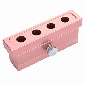 12.1 Dual Uses Lipstick, DIY Lip Balm Maker 2/4/6 Cavity Household Beauty Lipstick Tool, Rose Gold Aluminum Alloy Maker Tool (4 holes)
