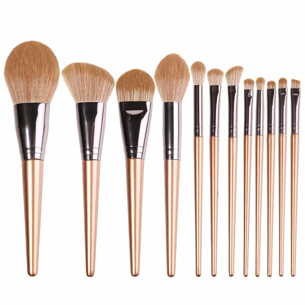 12 Makeup Brush Set Loose Powder Brush Blush Nose Shadow Brush Beauty Tool(12pcs,white-Patch five-pointed star4)