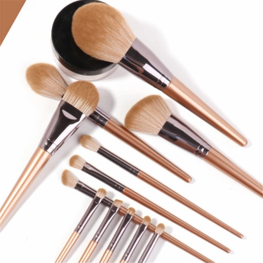 12 Makeup Brush Set Loose Powder Brush Blush Nose Shadow Brush Beauty Tool(12pcs,white-Patch five-pointed star4)