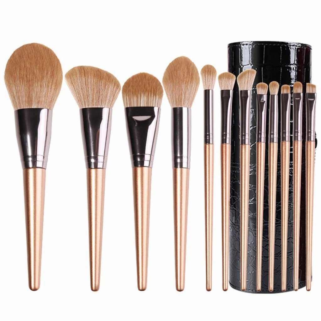 12 Makeup Brush Set Loose Powder Brush Blush Nose Shadow Brush Beauty Tool(12pcs,white-Patch five-pointed star4)