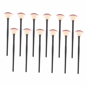 12pcs Fan-shaped Makeup Brush for Facial Mask Application Soft Bristles Compact for Easy Storage for Skincare and Needs Gentle Touch for All Skin Types