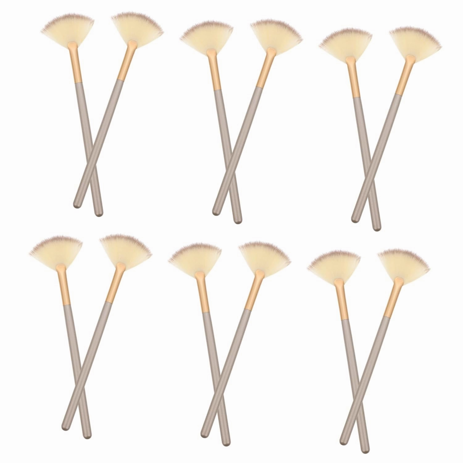 12pcs Fan Shaped Makeup Brush Makeup Brush Cleaner Solution Blusher Cosmetics Wipes Palette Scrubber Highlighter Makeup Mask Blush Makeup Brush Face Lash Fiber Wool