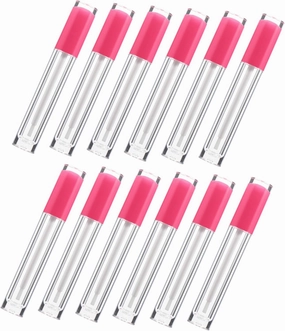 12Pcs Refillable Lip Gloss Tubes with Rubber Stoppers Empty Squeeze Containers for DIY Cosmetic for Lip Oil and Liquid Makeup Storage