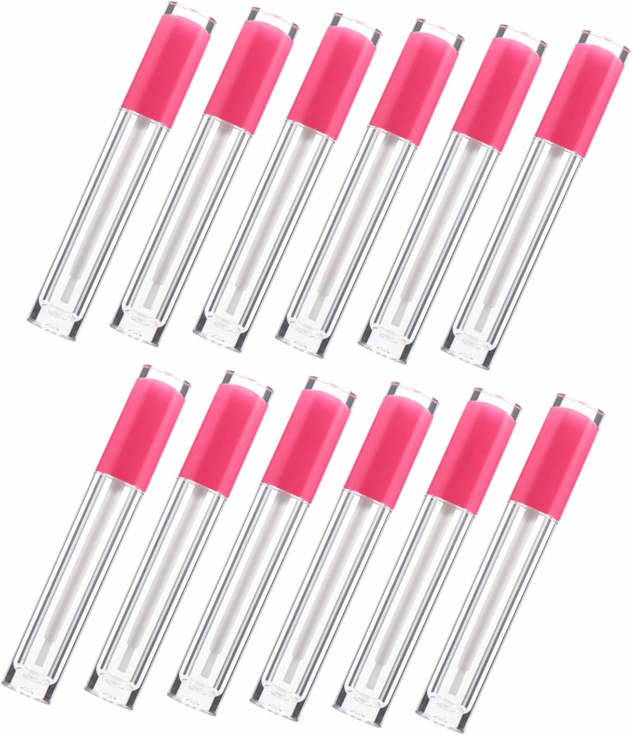 12Pcs Refillable Lip Gloss Tubes with Rubber Stoppers Empty Squeeze Containers for DIY Cosmetic for Lip Oil and Liquid Makeup Storage