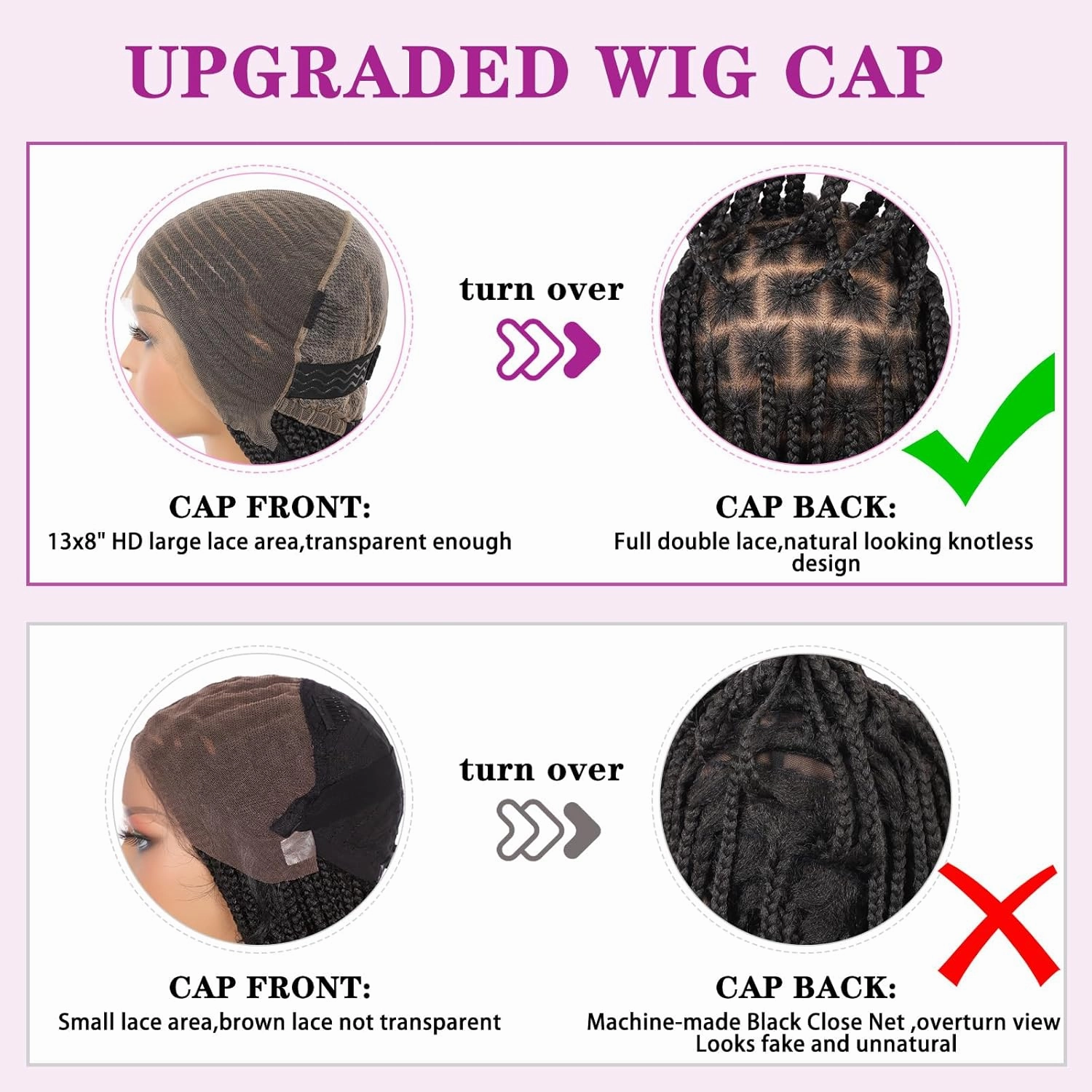 13X8 HD Lace Front Cornrow Braided Wigs Leomonde Box Braid Wig with Baby Hair 36 inch Long Black Braided Hair Wig for Women