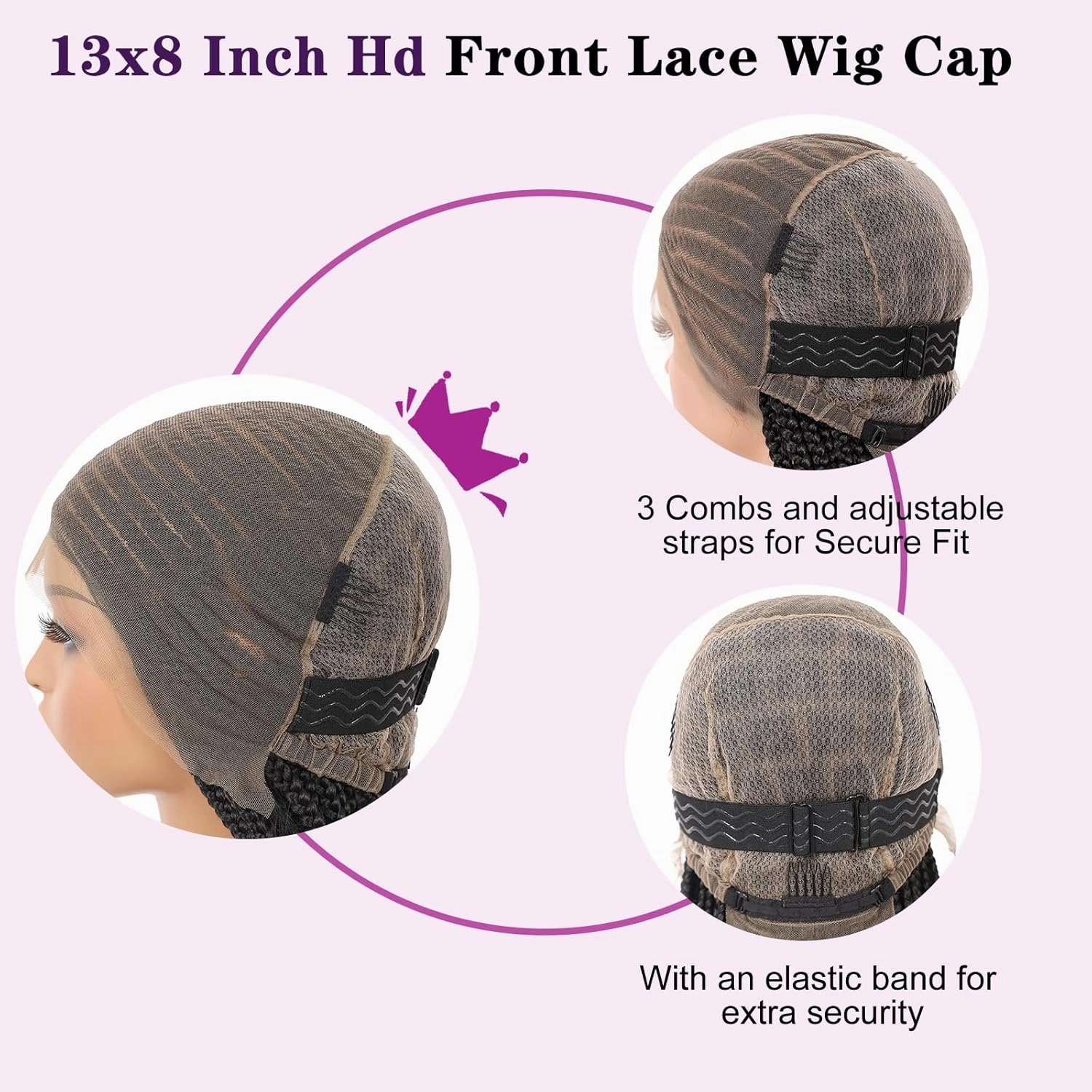13X8 HD Lace Front Cornrow Braided Wigs Leomonde Box Braid Wig with Baby Hair 36 inch Long Black Braided Hair Wig for Women