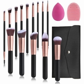 14 makeup brush sets, 5 large and 9 small makeup brush tools, makeup brushes(Uniform size,D)