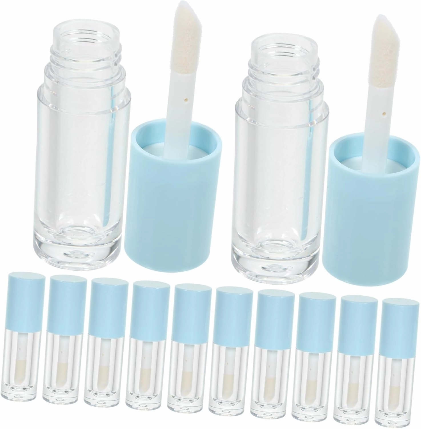 14Pcs Refillable Empty Lip Gloss Tubes with Wands Transparent Plastic Containers Cute Design for Travel Parties and Outdoor Use