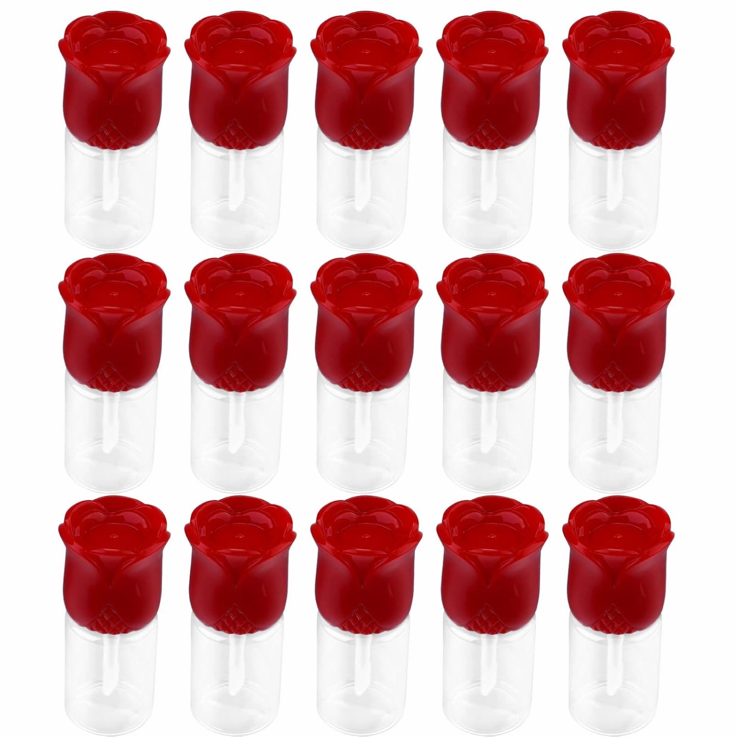 15pcs Rose Cover Lip Glaze Tube Diy Lip Balms Tube Plastic Lip Balm Container Lip Balm Bottle Lip Gloss Tube Lip Gloss Bottle Clear Lip Balms Tube Plastic Lip Balms Tube
