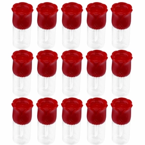 15pcs Rose Cover Lip Glaze Tube Diy Lip Balms Tube Plastic Lip Balm Container Lip Balm Bottle Lip Gloss Tube Lip Gloss Bottle Clear Lip Balms Tube Plastic Lip Balms Tube