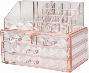 1PC Transparent Makeup Jewelry Acrylic Storage Box Make Up Cosmetic Organizer Storage Drawers Lipstick Gloss Holder OK 0698 - (Color: Orange)