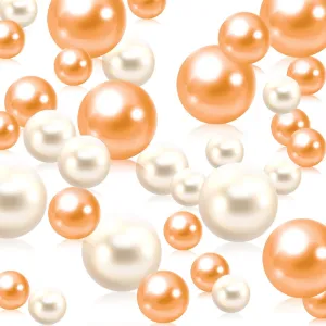 200 PCS Rose Gold White Vase Fillers, Pearls Bead for Centerpieces Vases, 10/14/20 MM No Hole Beads, Fake Pearls for Wedding Birthday Anniversary Theme Party Table Centerpieces Decor