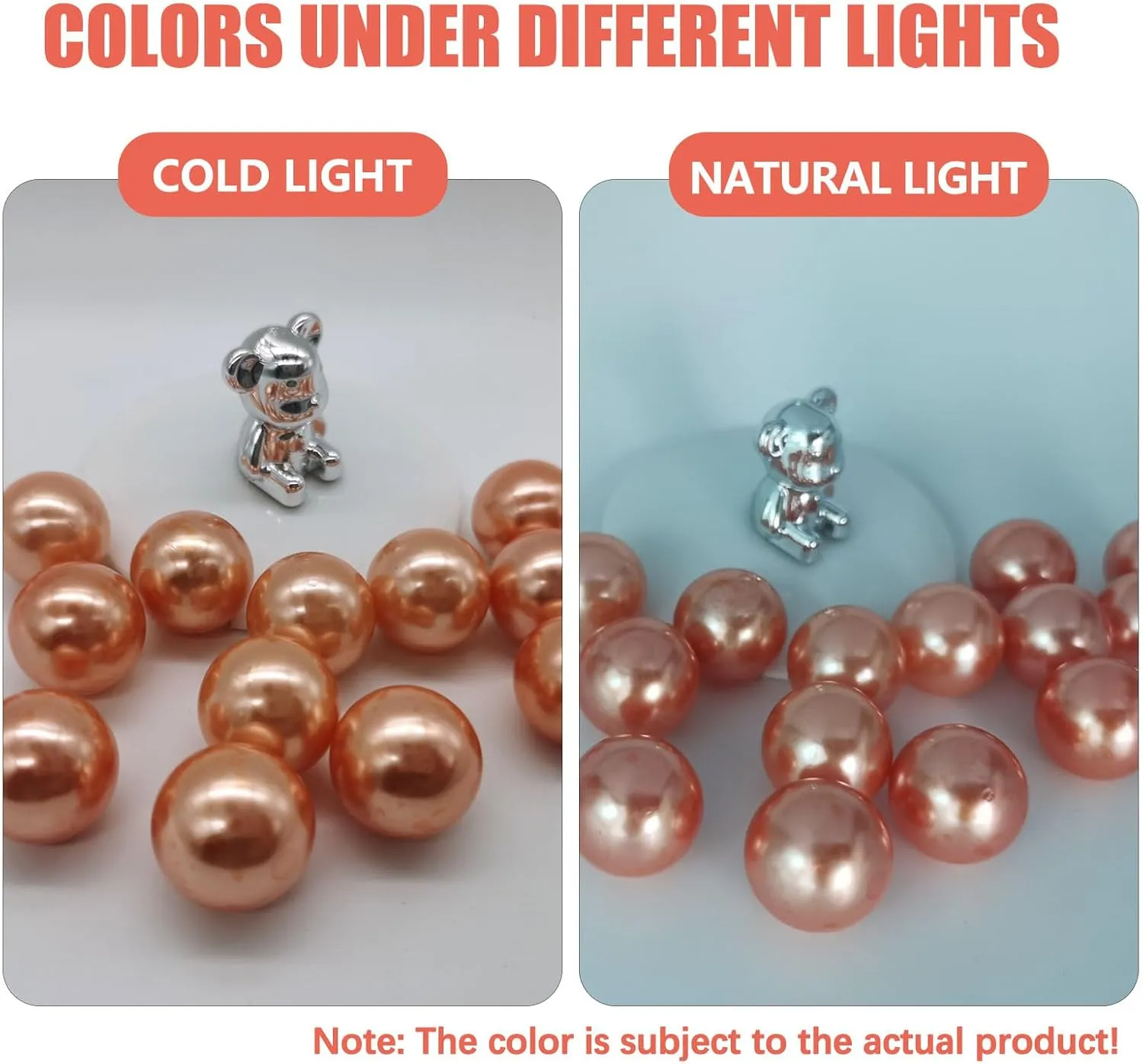 200 PCS Rose Gold White Vase Fillers, Pearls Bead for Centerpieces Vases, 10/14/20 MM No Hole Beads, Fake Pearls for Wedding Birthday Anniversary Theme Party Table Centerpieces Decor