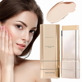 2025 NEW Vivien Beauty Foundation Stick - Vivien Beauty, 2 in 1 Vivienbeauty Foundation, Vivien Foundation Stick, Hydrating Lightweight Foundation Stick with Brush For All Skin Types (#01, 1pc)