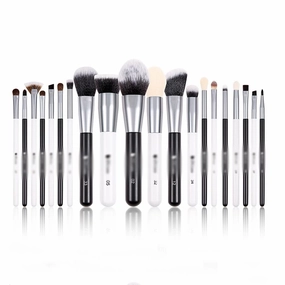 20pcs Black/White Professional Natural Goat Hair Brush Foundation Powder Concealer Eyes Blending Brush Sets