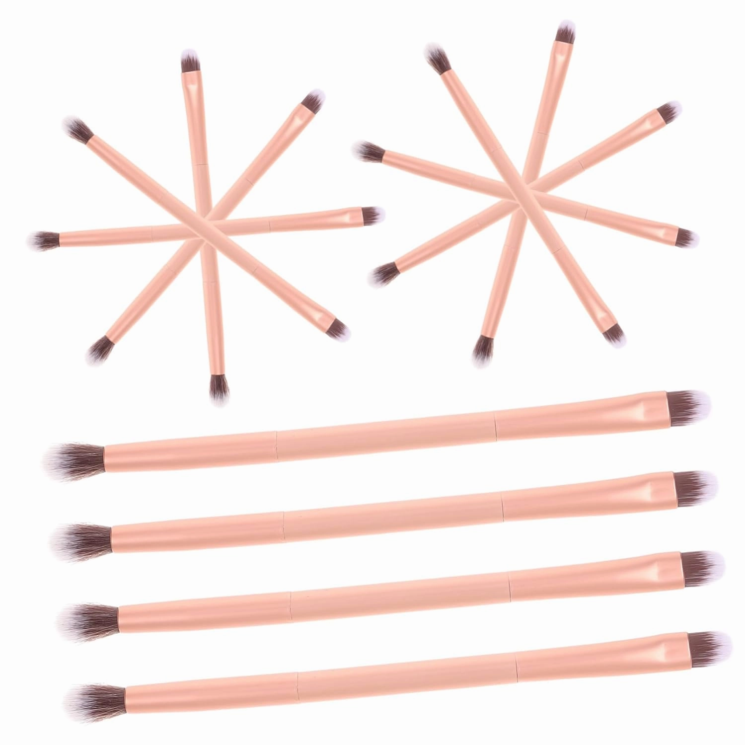 24pcs Dual-ended Eyeshadow Makeup Brush Versatile Cosmetics Applicators for Effortless Eye Makeup Comfortable Grip Design for Travel and Everyday Use