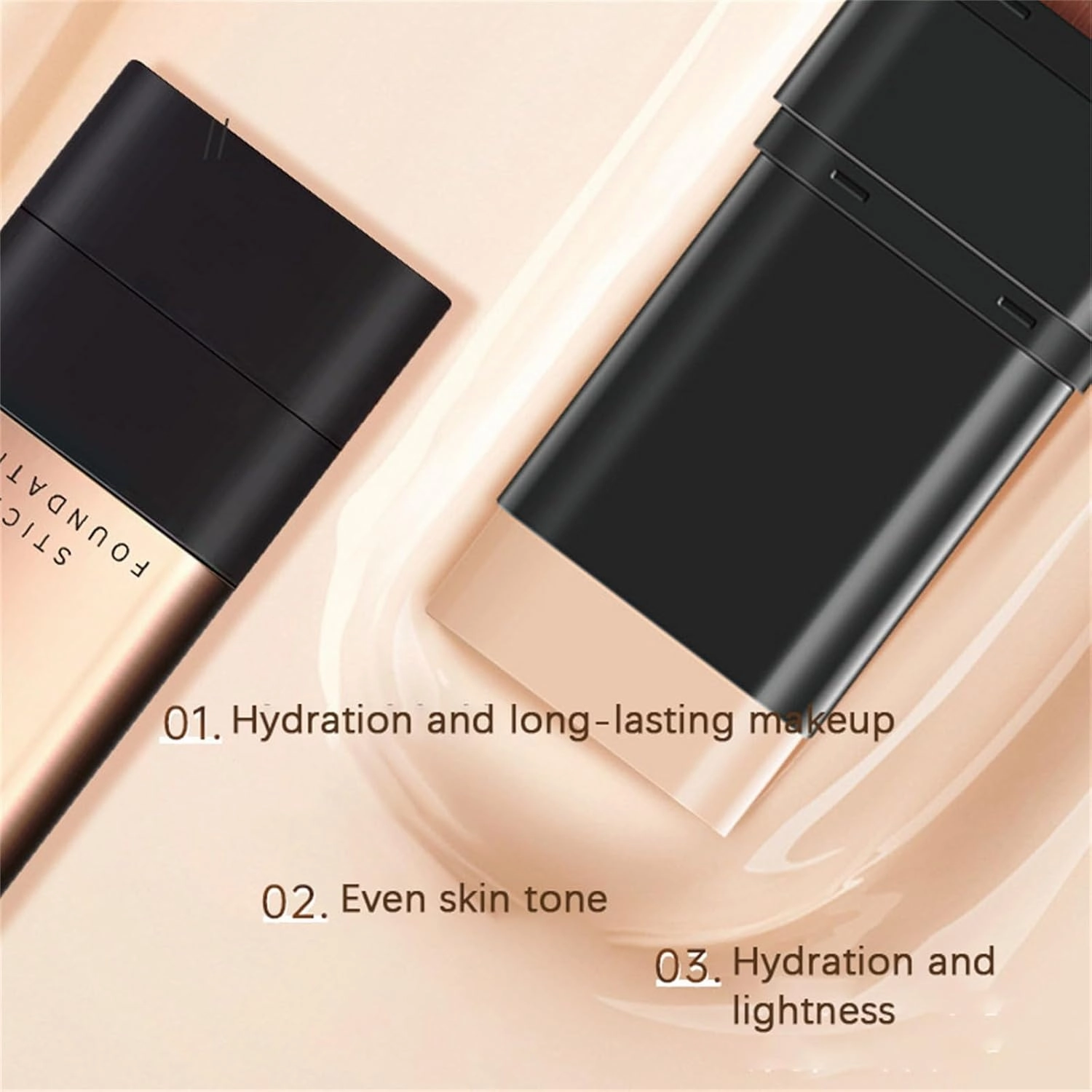 2 in 1- Luxury Anti-Wrinkle Foundation Stick, Korean Foundation Stick with Brush, Korea Flawless Eraser Foundation Stick, Korean Foundation Stick, Foundation Stick Korean(02,2)