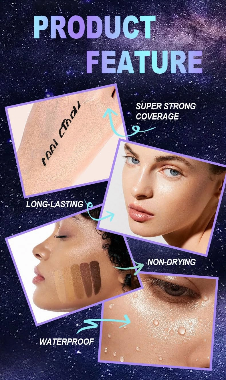 2-in-1 Oil-Control Longwear Foundation & Concealer – Full Coverage, Transfer-Proof & Skin-Perfecting (#A02 Light)