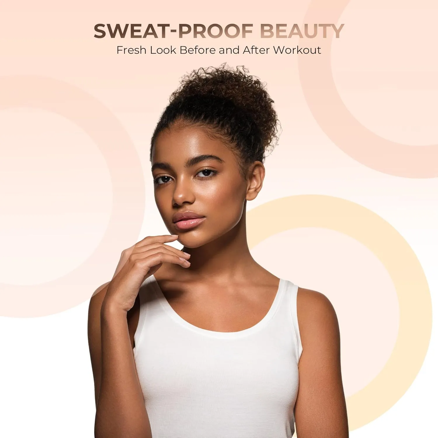 2pc FOUNDATION with KABUKI BRUSH Mineral Makeup (COCOA) Matte Loose Powder Bare Face Cosmetics Full Coverage Long Lasting All Skin Types SPF 18
