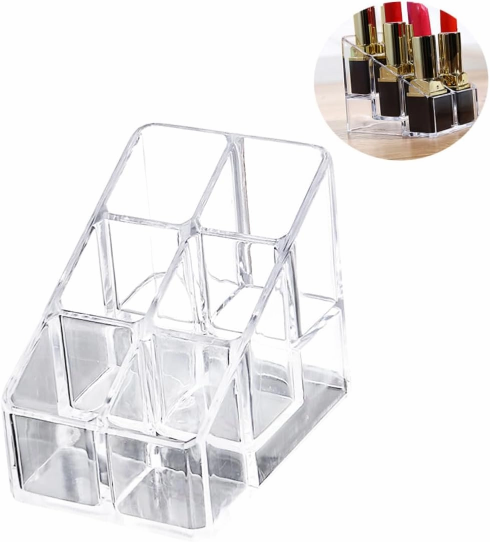 2pcs Lipstick Holder Cosmetic Storage Case Clear Acrylic Lipgloss Lipstick Organizer Table Top Display Stand Cosmetic Organizer Case Acrylic Display Risers Showcase Deskt