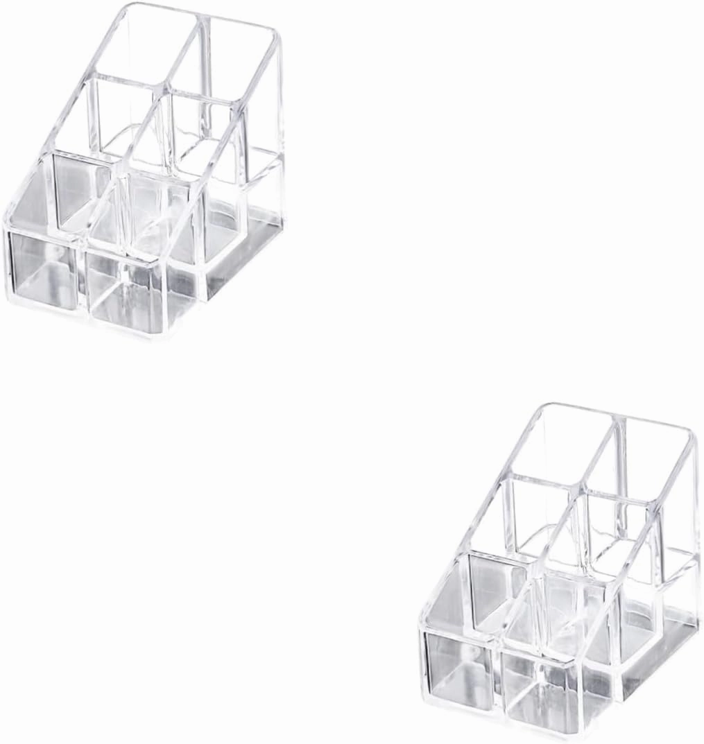 2pcs Lipstick Holder Cosmetic Storage Case Clear Acrylic Lipgloss Lipstick Organizer Table Top Display Stand Cosmetic Organizer Case Acrylic Display Risers Showcase Deskt