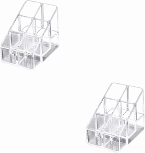 2pcs Lipstick Holder Cosmetic Storage Case Clear Acrylic Lipgloss Lipstick Organizer Table Top Display Stand Cosmetic Organizer Case Acrylic Display Risers Showcase Deskt