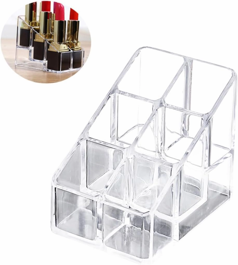 2pcs Lipstick Holder Cosmetic Storage Case Clear Acrylic Lipgloss Lipstick Organizer Table Top Display Stand Cosmetic Organizer Case Acrylic Display Risers Showcase Deskt