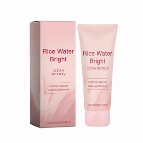 2pcs Rice Water Face Cleanser Remove Dirt Purifying Pores Fading Spots Oil Control Soft Brightening Moisturizing Foaming Facial Wash