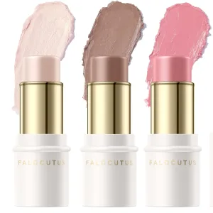 3 Pcs FAIR Contour Stick Set,Cream Blush & Highlighter Bronzer Pen,Long Lasting & Smooth Natural Face Contouring Illuminator,Professional Makeup Kit for All Skin