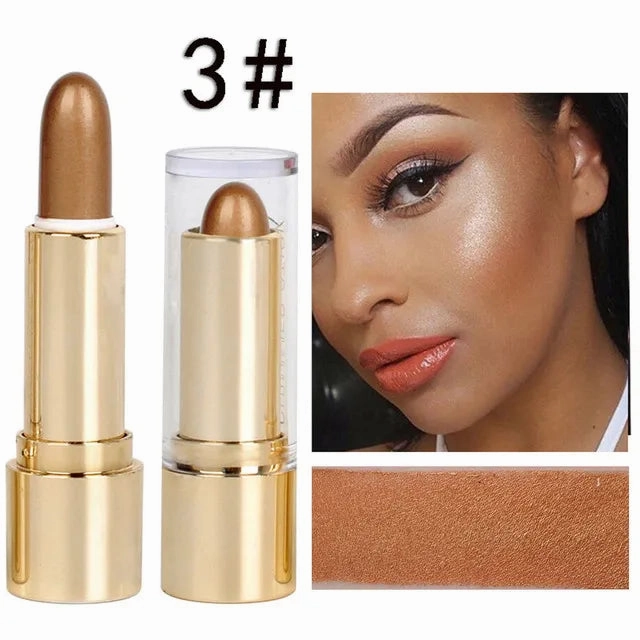 3 Colors 3D Face Brighten Highlighter Bar Cosmetic Face Contour Bronzer Shimmer