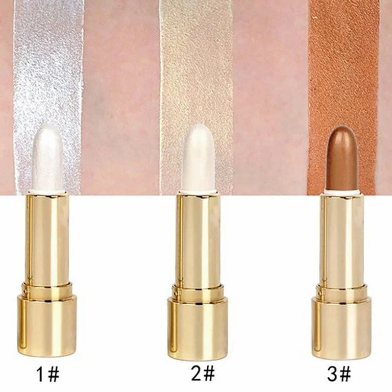 3 Colors 3D Face Brighten Highlighter Bar Cosmetic Face Contour Bronzer Shimmer