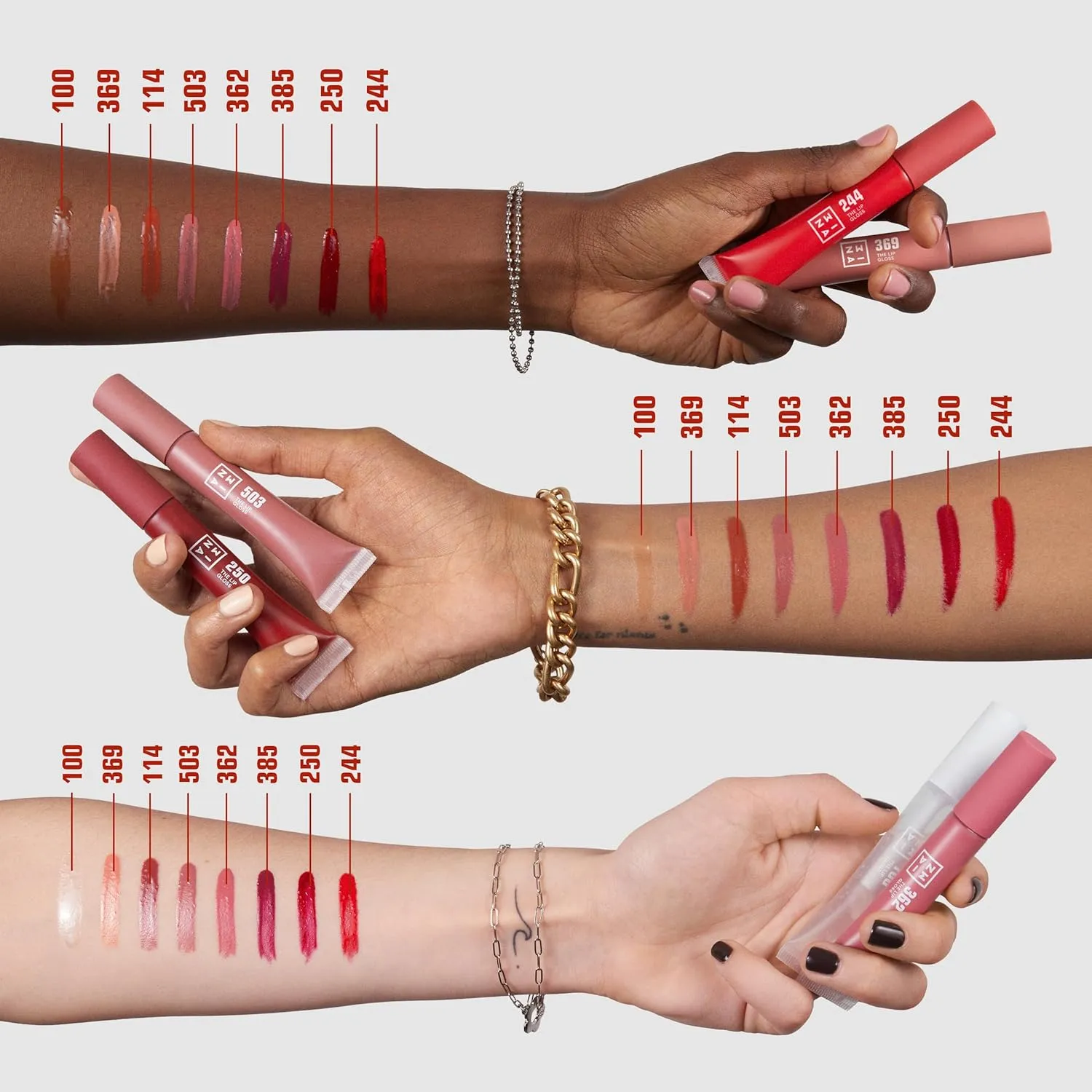 3INA MAKEUP - Vegan - Cruelty Free - The Lip Gloss 114 - Light Brown Lip Gloss - Mirror-effect - Glossy Look - Creamy Texture - Highly Pigmented - Lip Gloss with wand