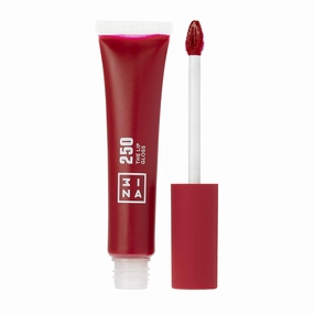 3INA MAKEUP - Vegan - Cruelty Free - The Lip Gloss 250 - Dark Pink Red Lip Gloss - Mirror-effect - Glossy Look - Creamy Texture - Highly Pigmented - Lip Gloss with wand