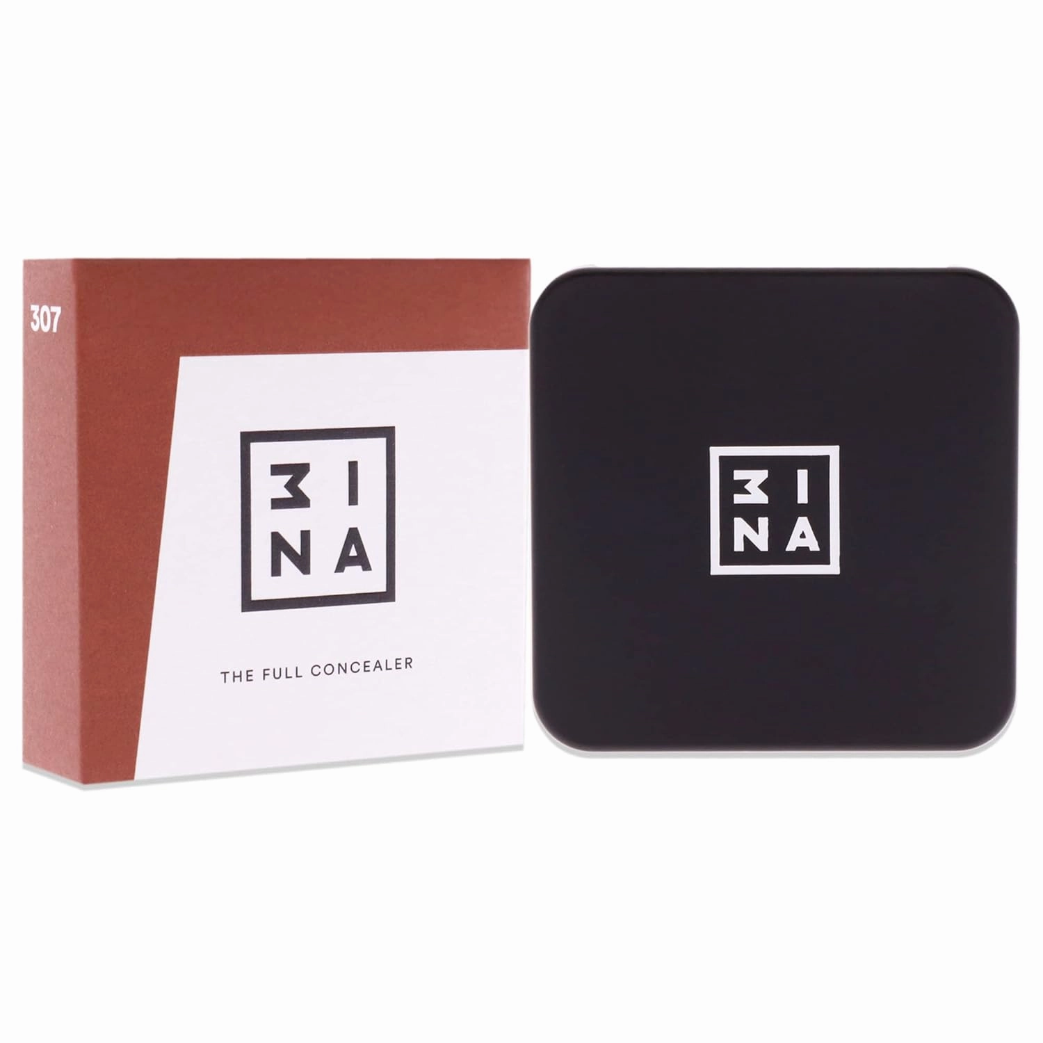 3INA The Full Concealer 307 - Chocolate, Skin Foundation Concealer, 0.09 oz