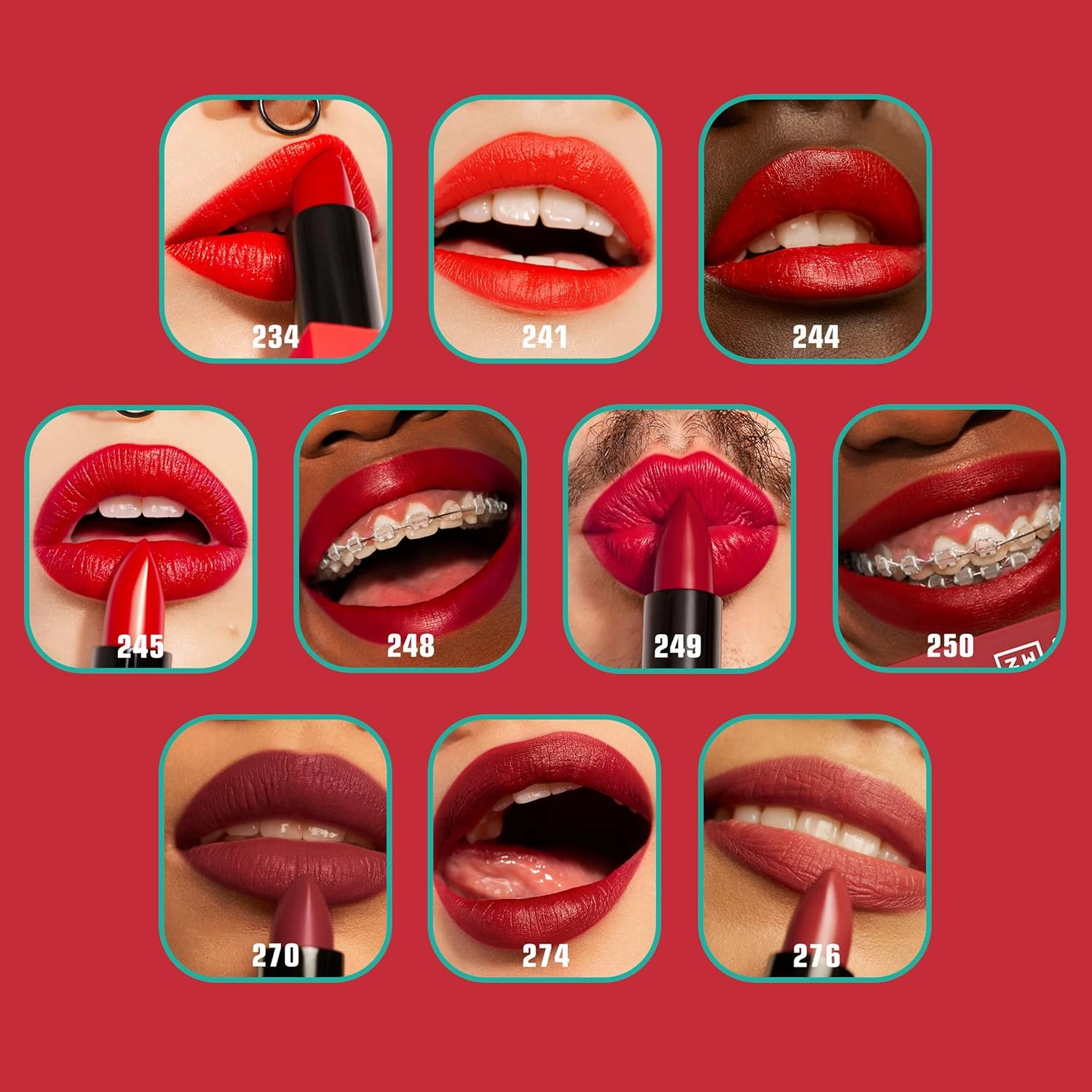 3INA The Lipstick 276 - Outstanding Shade Selection - Matte And Shiny Finishes - Highly Pigmented And Comfortable - Vegan And Cruelty Free Formula - Moisturizes The Lips - Shiny Dusty Red - 0.11 Oz