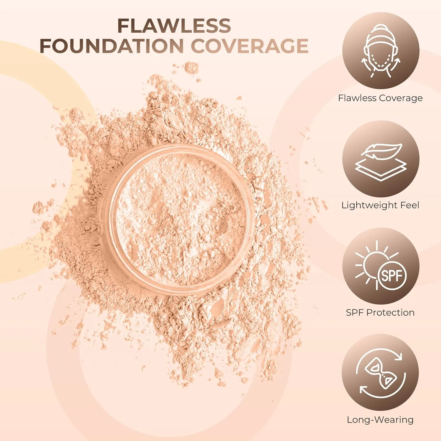 3pc FULL SIZE KIT (PINK BISQUE) Mineral Makeup Foundation Set Sheer Powder Bare Face Matte Cover