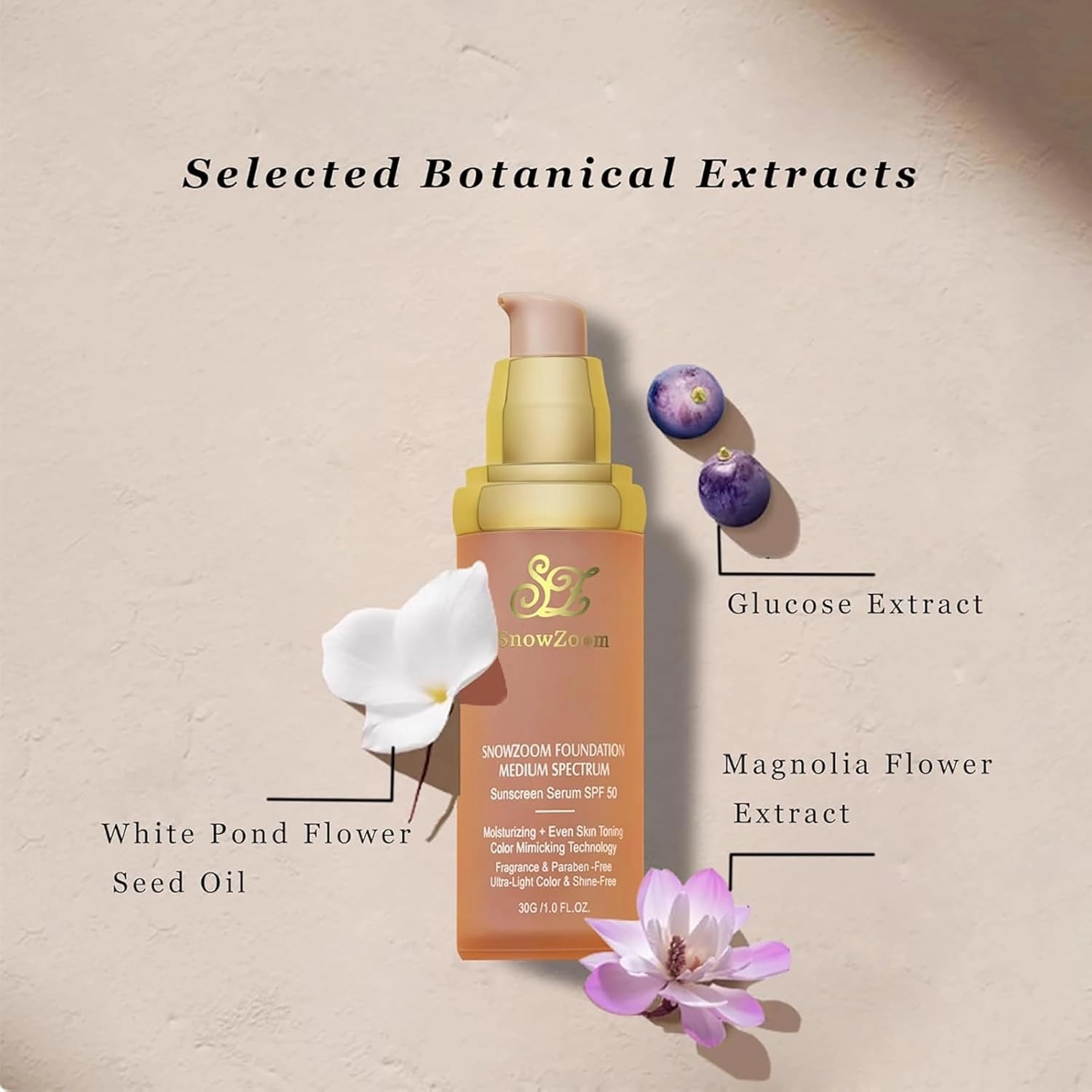 4 in 1 foundation Liquid- Hydrating Medium full coverage concealer -SPF 50  -Longwearing & Waterproof-korean makeup (Medium Spectrum -Gold Lid- for people with fair skin)
